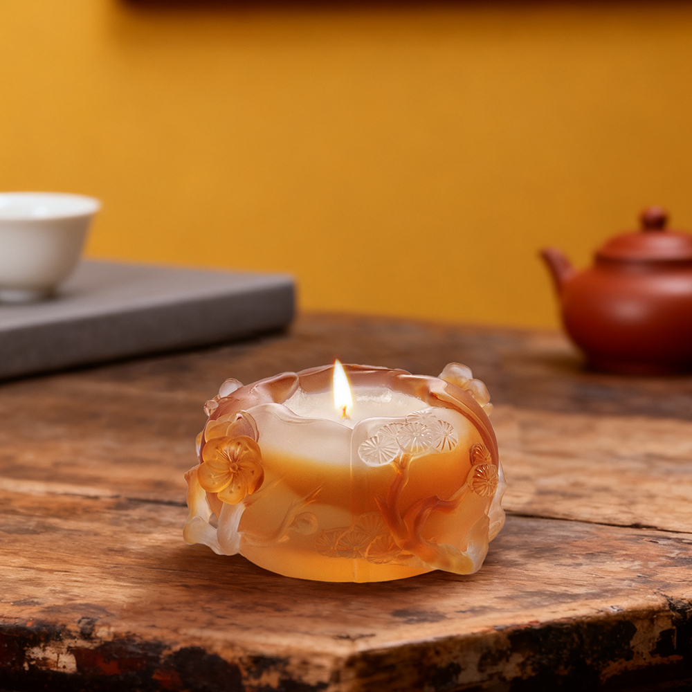 Bougeoirs et lampes d'ambiance en verre de cristal coloré