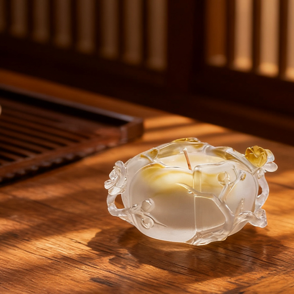 Bougeoirs et lampes d'ambiance en verre de cristal coloré