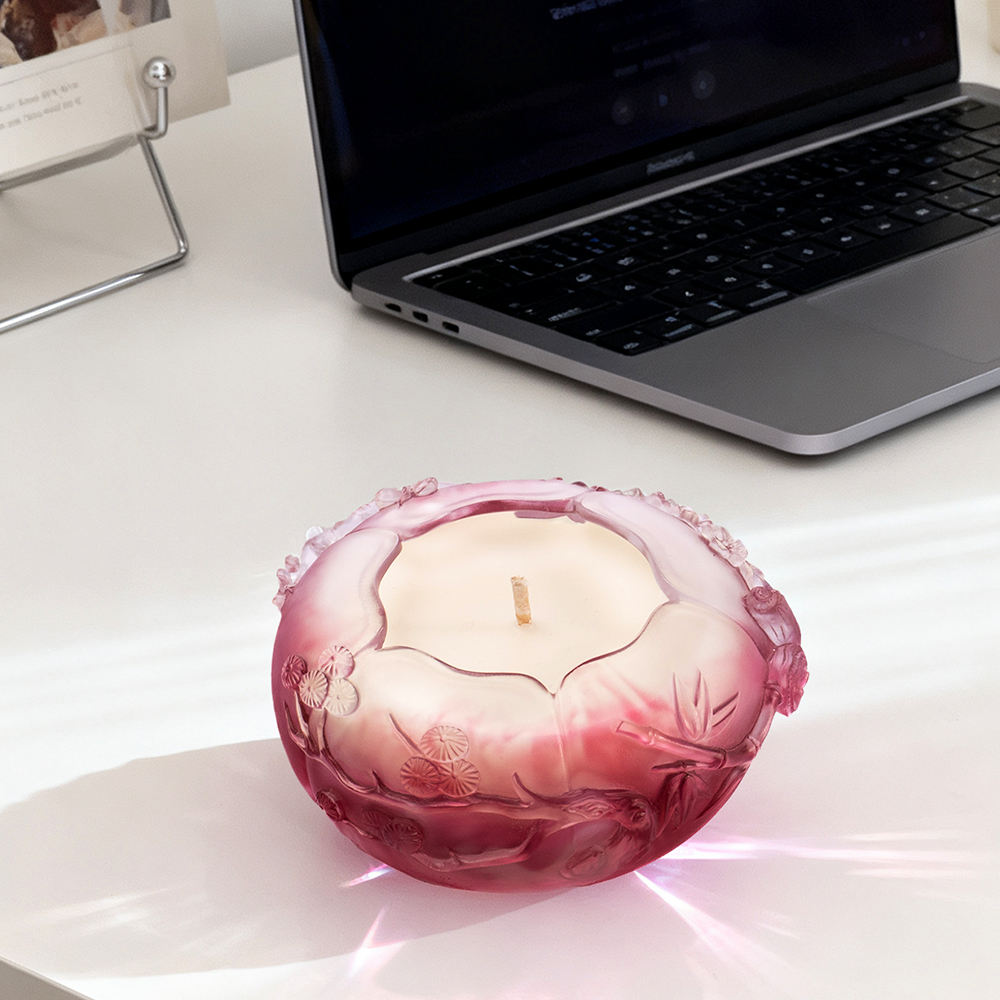 Bougeoirs et lampes d'ambiance en verre de cristal coloré