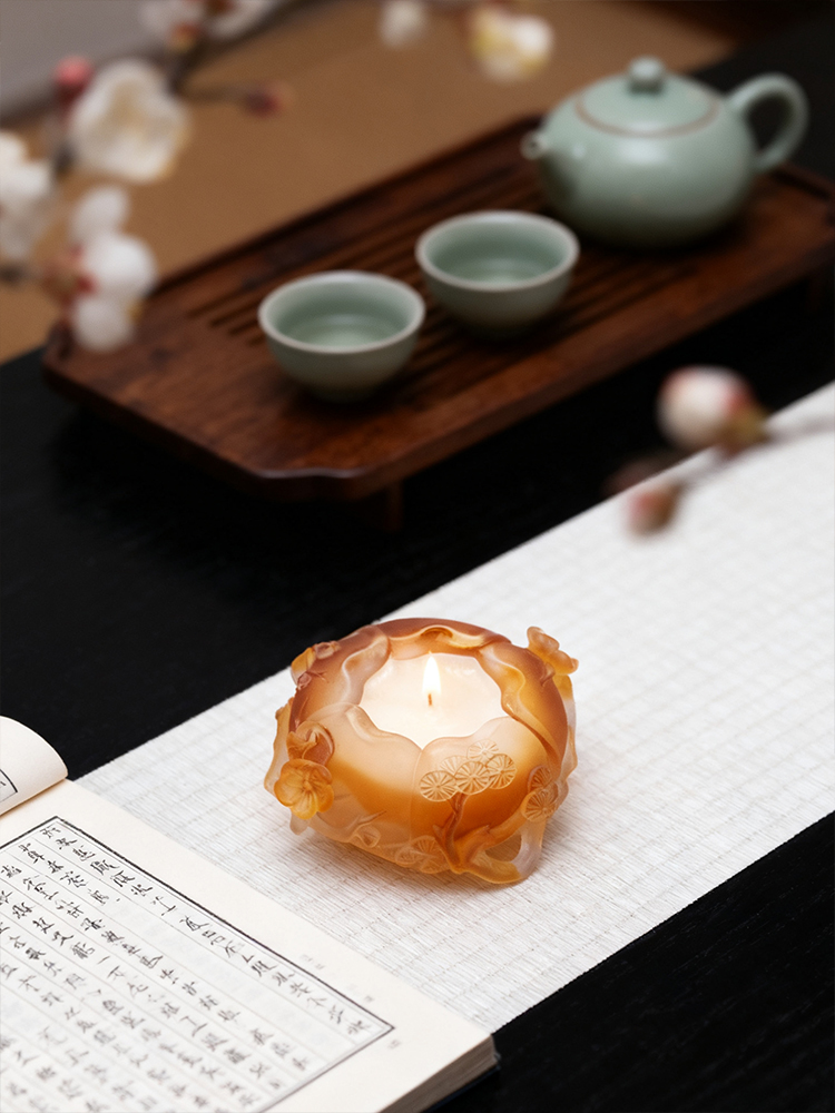 Bougeoirs et lampes d'ambiance en verre de cristal coloré