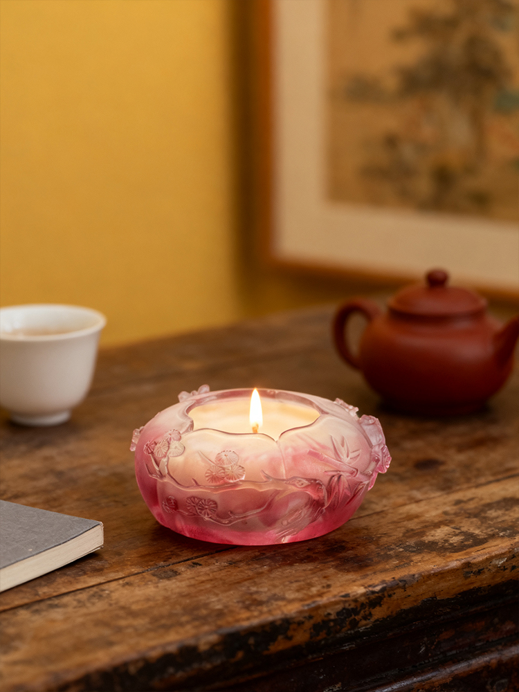 Bougeoirs et lampes d'ambiance en verre de cristal coloré