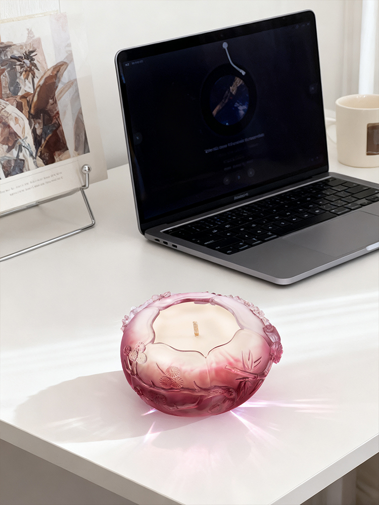 Bougeoirs et lampes d'ambiance en verre de cristal coloré