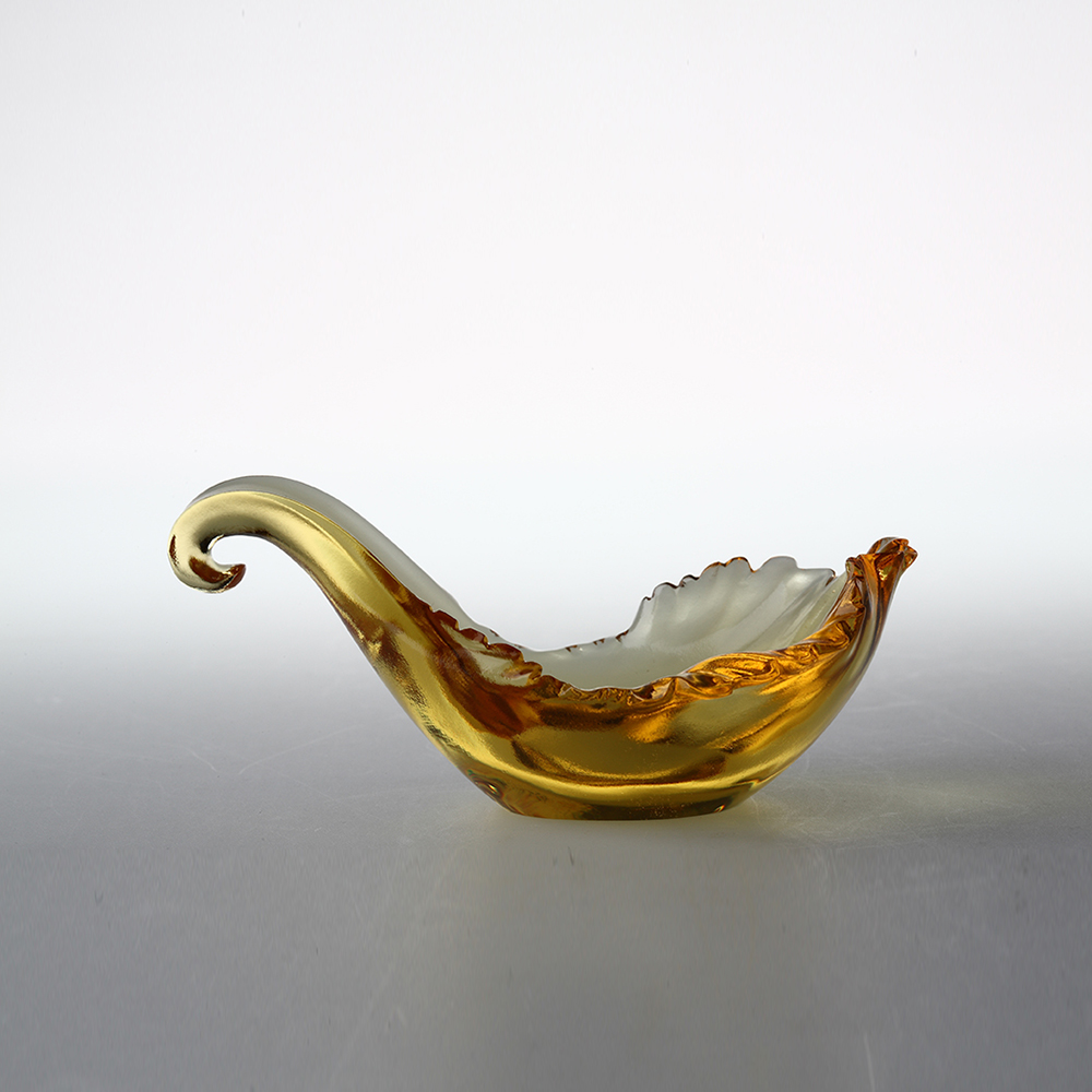 Bougeoir en verre de cristal, arrangement floral de salon, œuvre d’art en verre de cristal, décoration intérieure, décoration de table, ornement – ​​« Lianxiang »