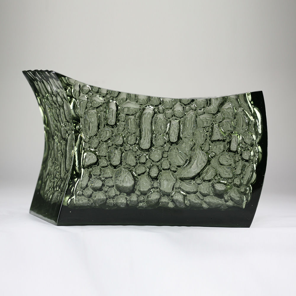 Vase en verre cristal pour compositions florales de salon ; vase d'art en verre de cristal; décoration intérieure; centre de table; « Vase goutte à goutte »