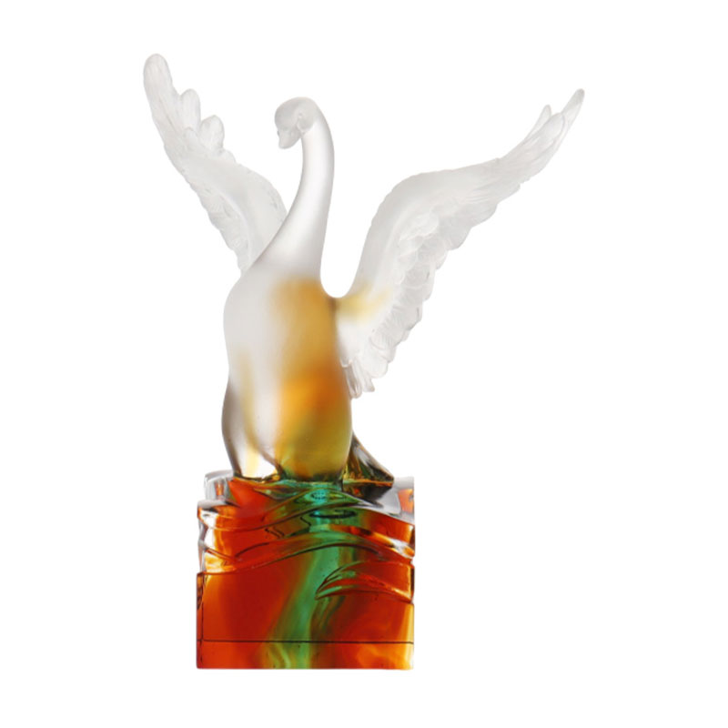 Ornements de figurines de cygne en verre