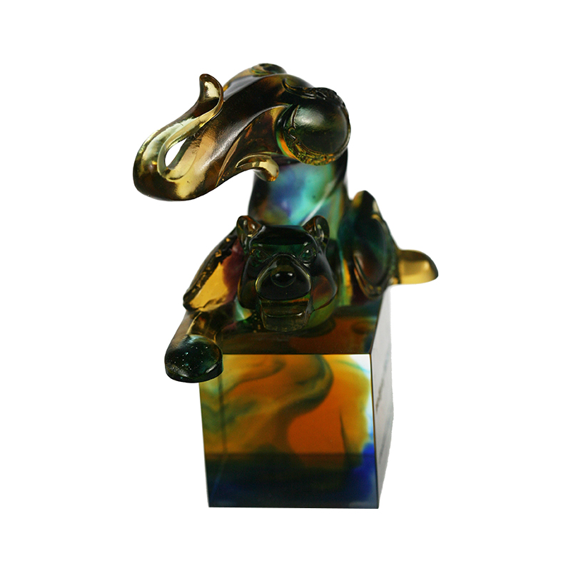 Sceau de cristal en verre tigre