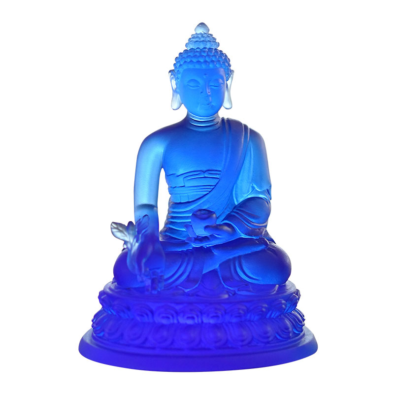 Statues de bouddha de médecine du glaçage coloré