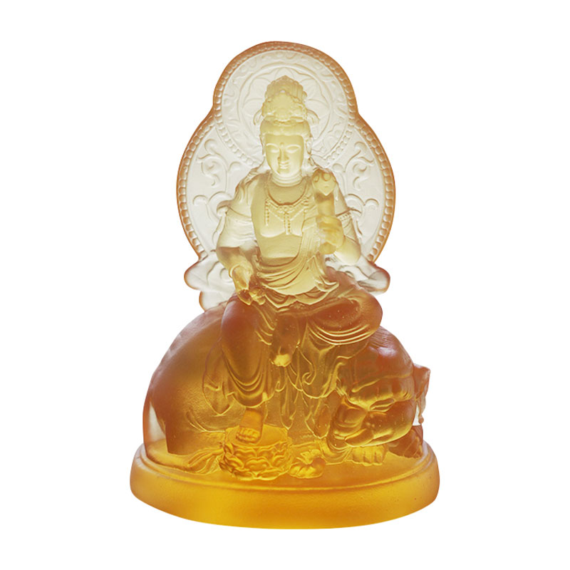 Statue en verre du Bodhisattva Samantabhadra