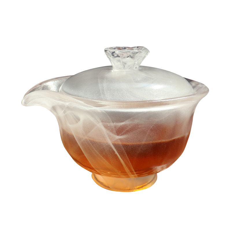 Ensemble de thé en verre transparent avec théière, tasse de thé