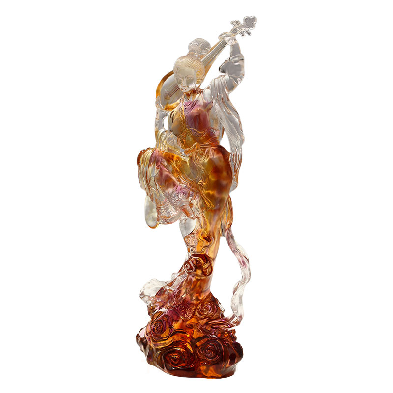 Ornements de sculpture de verre féminin élégants et gracieux