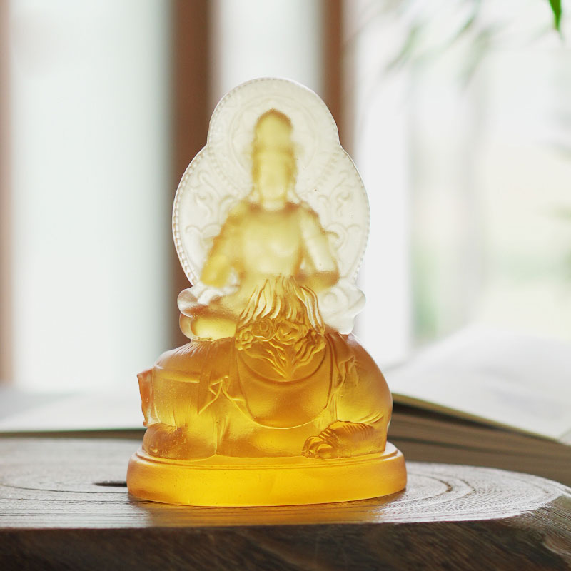 Statue en verre du Bodhisattva Samantabhadra