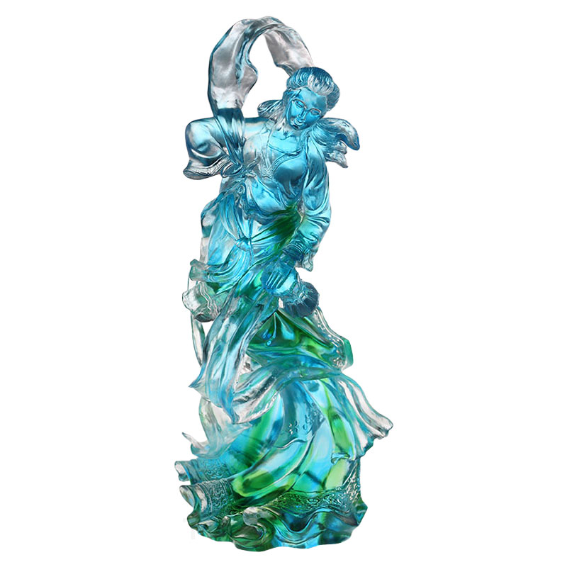 Ornements de figurines en verre d'hibiscus de ciel nuageux