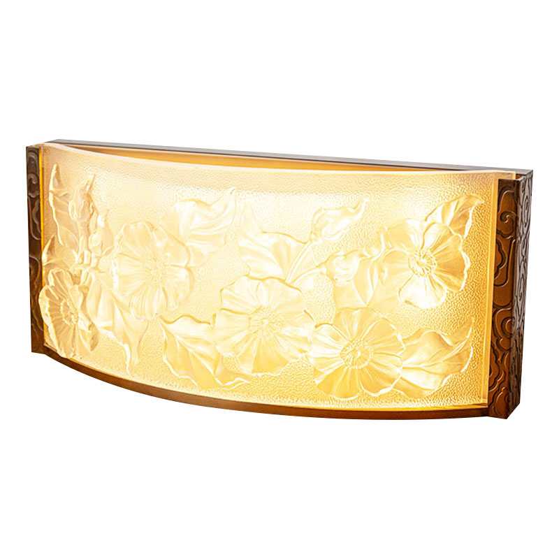Ornements de lampe décoratif en verre avec motif de fleurs d'hibiscus
