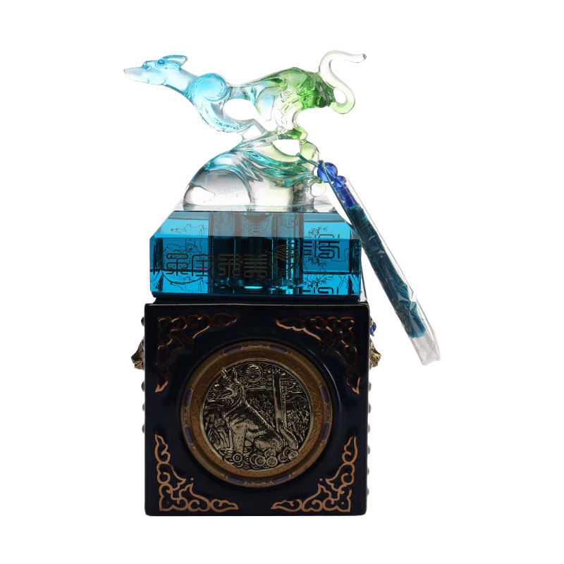 Accessoires en Verre pour Bouteilles de Vin Ornements Décoratifs en Forme de Capsule à Cerf Bleu