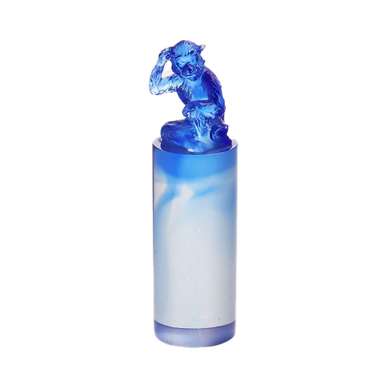 Tampon de sceau de verre cristal de singe zodiaque chinois