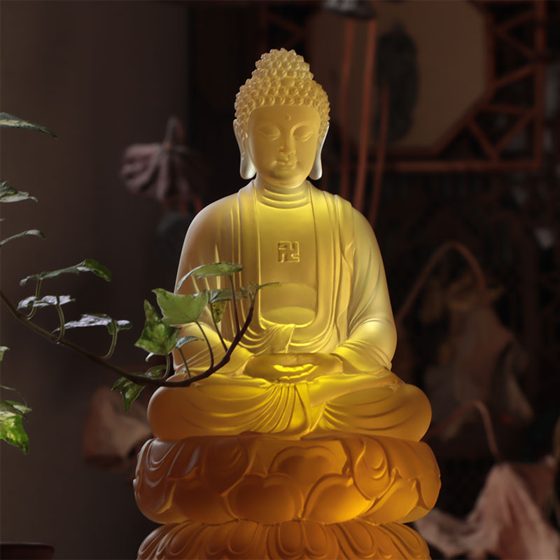 Statues cristallines de Bouddha Amitābha