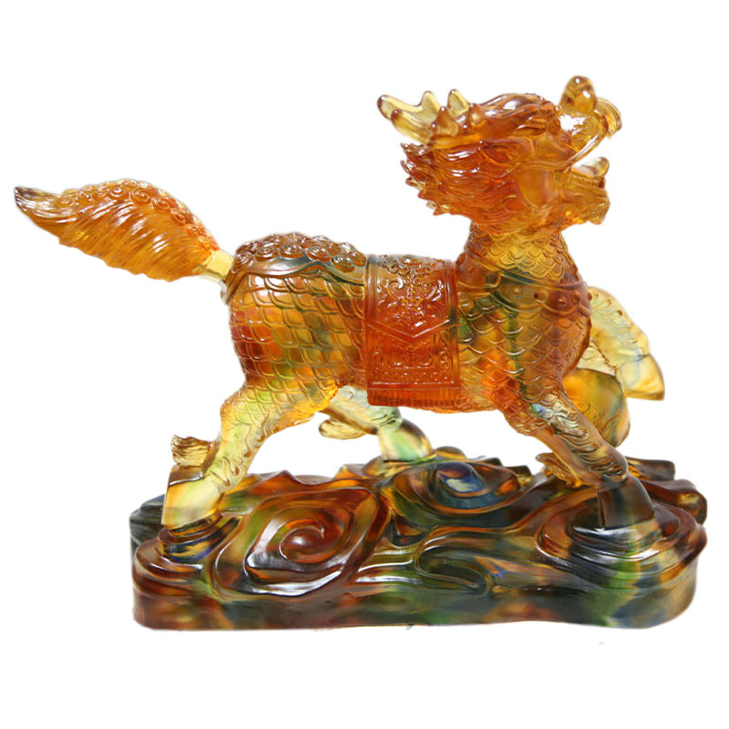 Crystal Glass Kirin Figurines Ornements