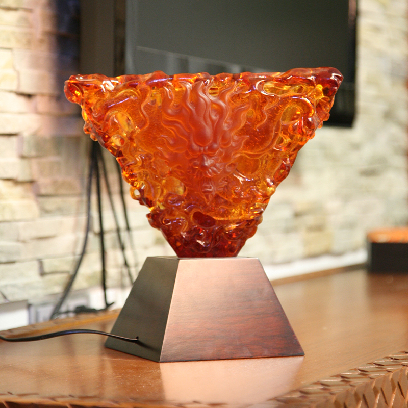 Ornements de bureau décoratif en verre orange