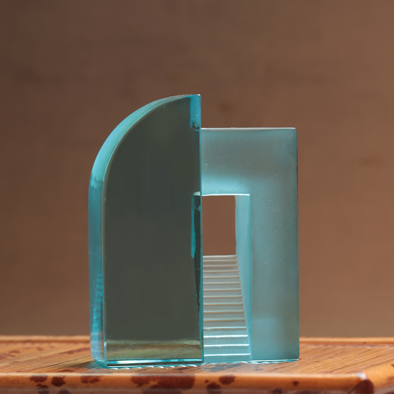 Ornements de jouets chinois en verre dépoli bleu dégradé