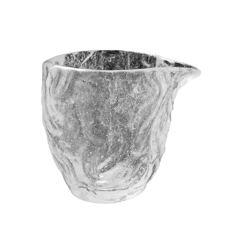 Tasses à thé en verre transparent à motif de bulles fixées pour la réunion du bureau à domicile