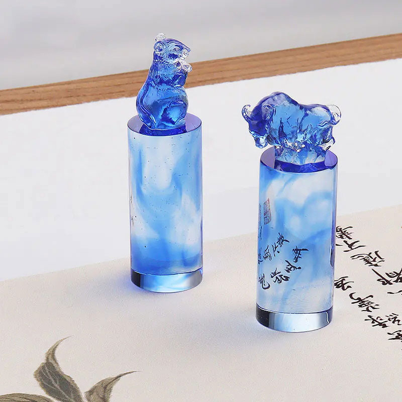 Verre moulé en verre de cristal personnalisé, zodiaque chinois