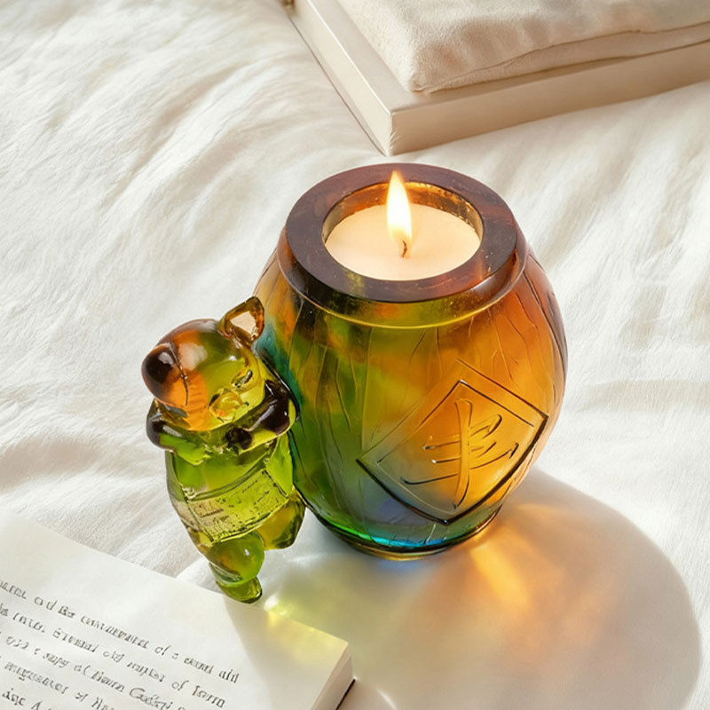 Adorable porcelet – Ensemble de bougeoirs en verre dégradé fabriqués à la main