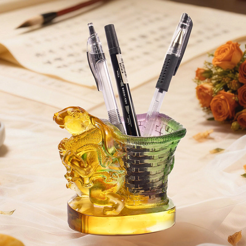Bonheur – Bougeoir Lapin en Verre Chanceux et Panier Tissé