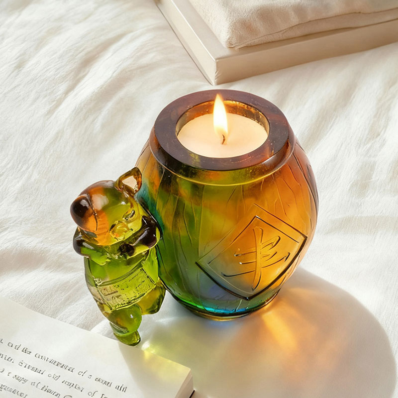 Adorable porcelet – Ensemble de bougeoirs en verre dégradé fabriqués à la main